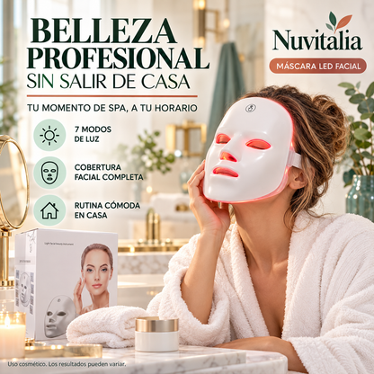 Máscara Facial Led 7 Colores Disfruta tu momento de spa en casa