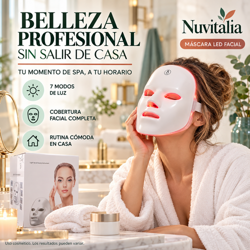 Máscara Facial Led 7 Colores Disfruta tu momento de spa en casa