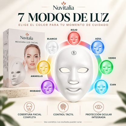 Máscara Facial Led 7 Colores Disfruta tu momento de spa en casa