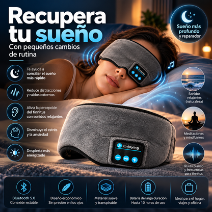 NuviSleep™ | Antifaz Bluetooth para Dormir Profundo