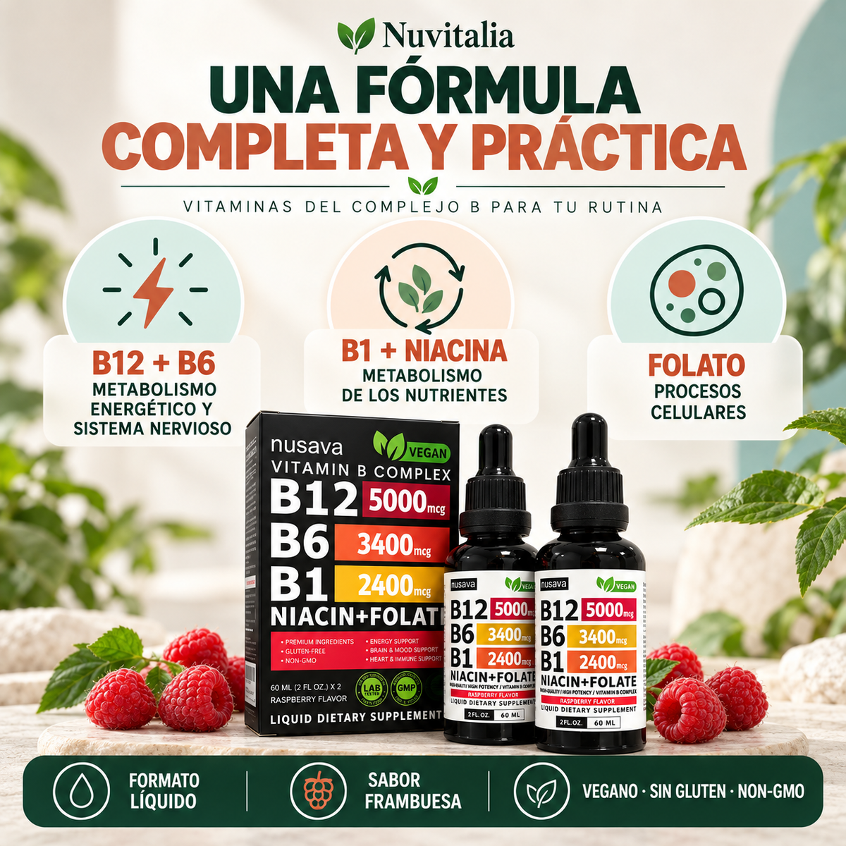 VITAMINA B COMPLEJO B12-B6-B1 PLUS